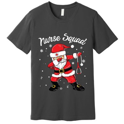 Christmas Scrub Tops Women Dabbing Santa Scrubs Nurse Squad Premium T-Shirt