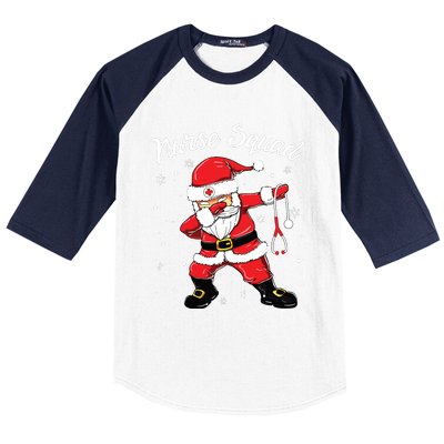 Christmas Scrub Tops Women Dabbing Santa Scrubs Nurse Squad Baseball Sleeve Shirt