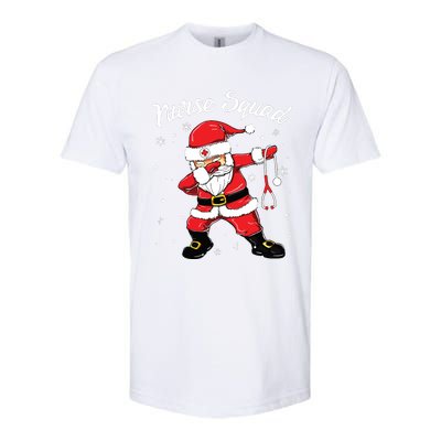 Christmas Scrub Tops Women Dabbing Santa Scrubs Nurse Squad Softstyle® CVC T-Shirt