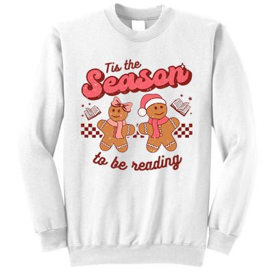 Christmas School Teacher Retro Librarian Groovy Xmas Books Sweatshirt