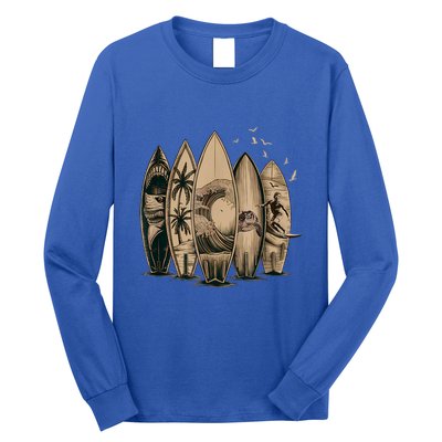 Cool Surfing Tropical Surfboards Vintage Surfboarder Surfer Long Sleeve Shirt