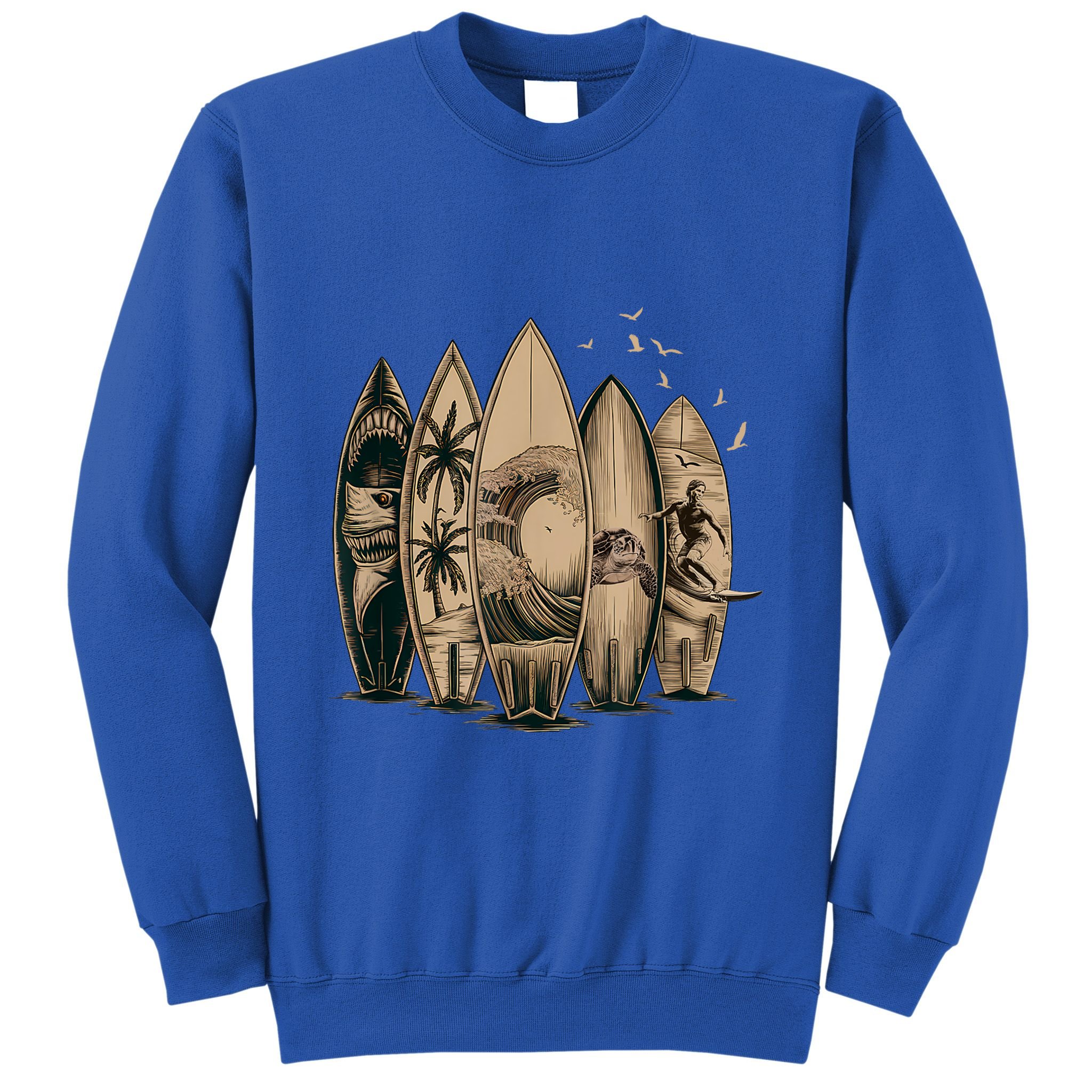 Cool Surfing Tropical Surfboards Vintage Surfboarder Surfer Sweatshirt