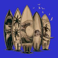 Cool Surfing Tropical Surfboards Vintage Surfboarder Surfer Sweatshirt