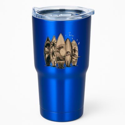 Cool Surfing Tropical Surfboards Vintage Surfboarder Surfer Tumbler