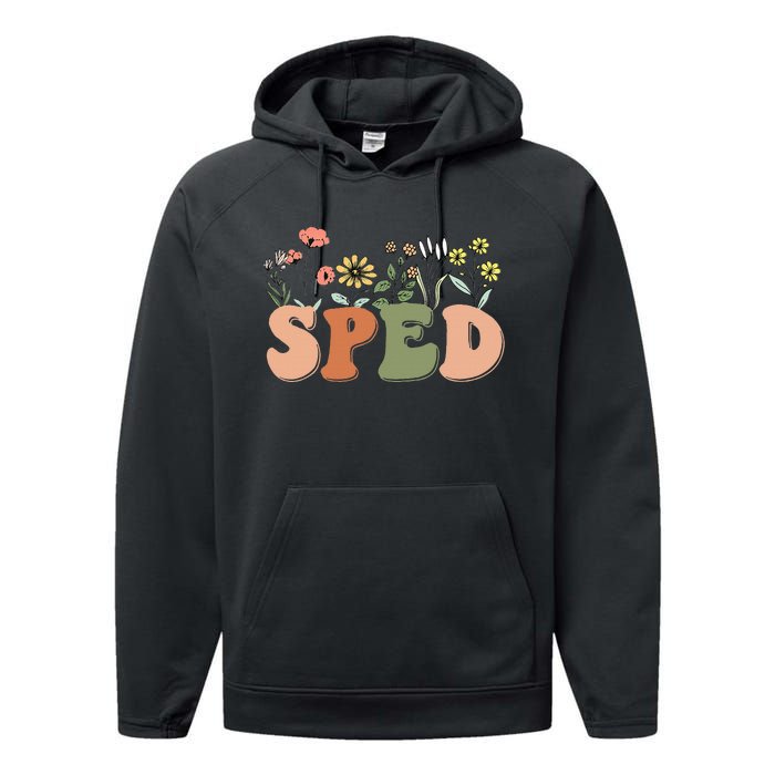 Cute SPED Teacher Special Education Wildflower SPED Teacher Performance Fleece Hoodie