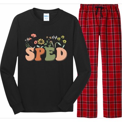 Cute SPED Teacher Special Education Wildflower SPED Teacher Long Sleeve Pajama Set