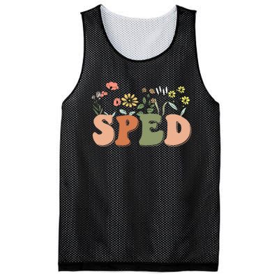 Cute SPED Teacher Special Education Wildflower SPED Teacher Mesh Reversible Basketball Jersey Tank