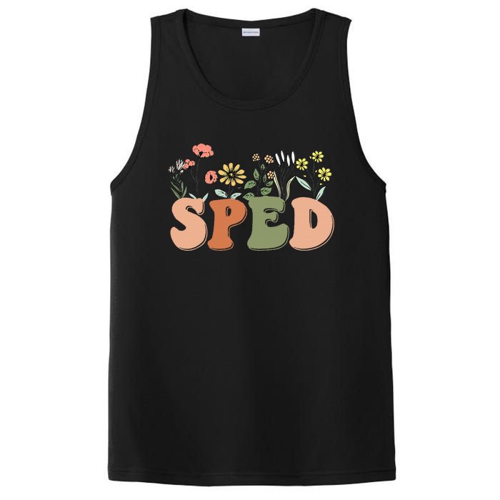 Cute SPED Teacher Special Education Wildflower SPED Teacher PosiCharge Competitor Tank