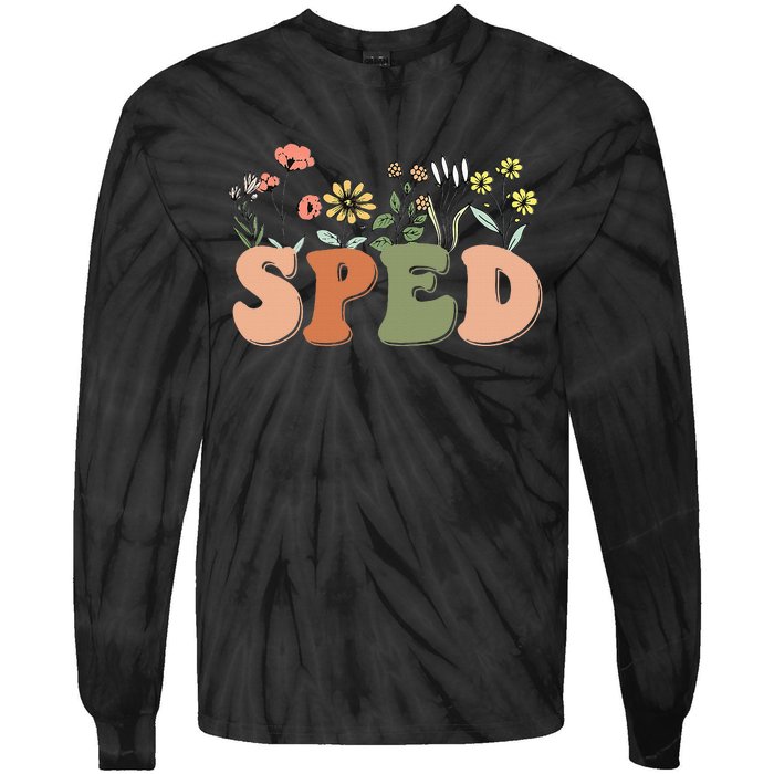 Cute SPED Teacher Special Education Wildflower SPED Teacher Tie-Dye Long Sleeve Shirt