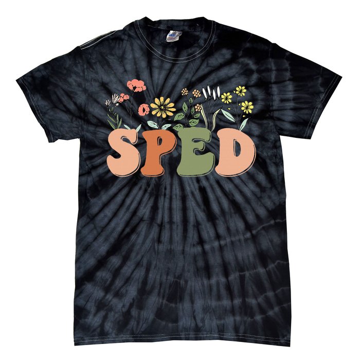 Cute SPED Teacher Special Education Wildflower SPED Teacher Tie-Dye T-Shirt