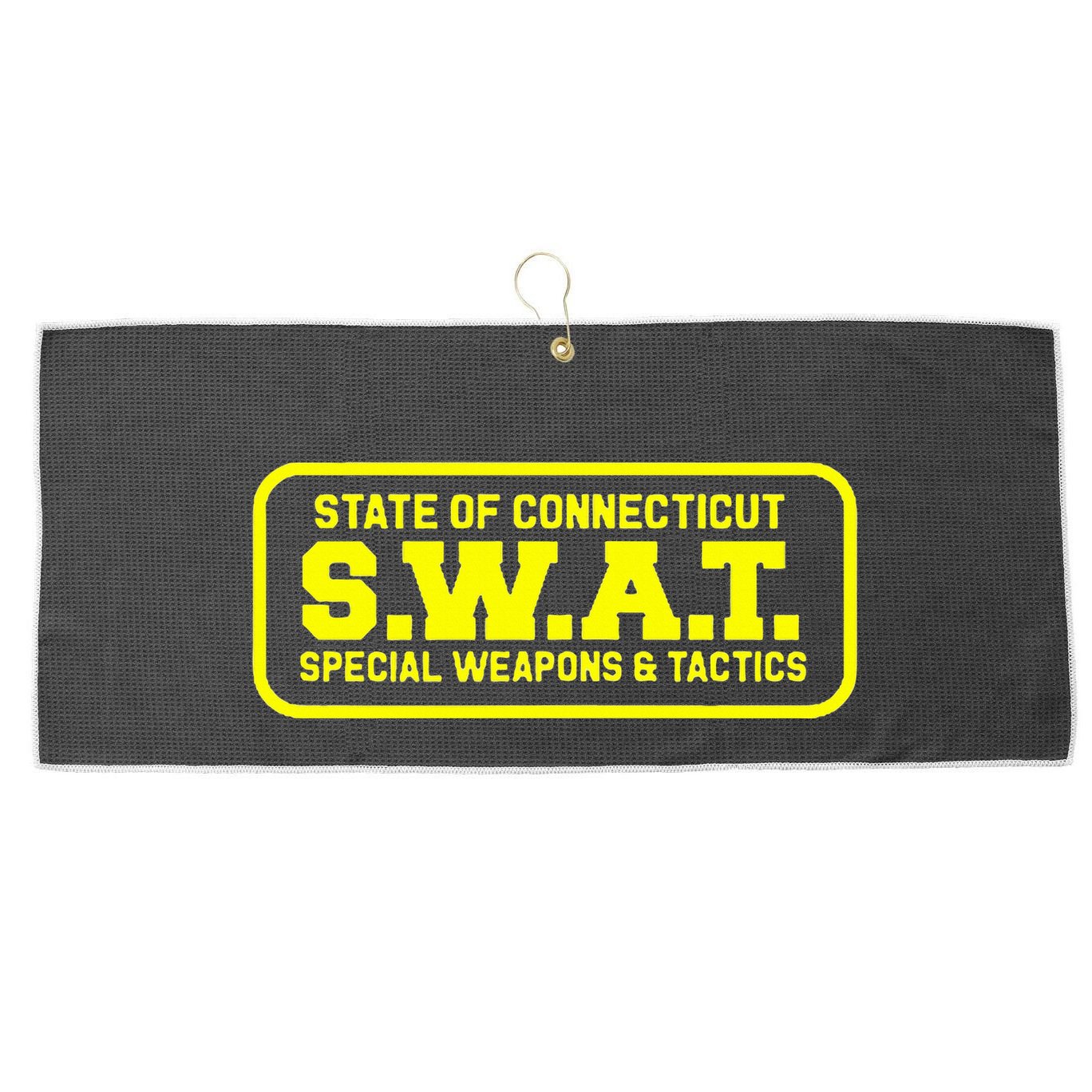 Connecticut Swat Team Srt Sheriff Law Enforcement Large Microfiber Waffle Golf Towel