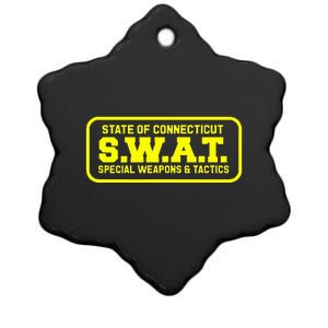 Connecticut Swat Team Srt Sheriff Law Enforcement Ceramic Star Ornament