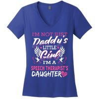 Cute Speech Therapist's Daughter Slp Therapy Daddy Gift Women's V-Neck T-Shirt