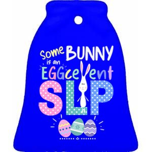 Cute Speech Therapy Easter Bunny Slp Eggcellent Therapist Meaningful Gift Ceramic Bell Ornament