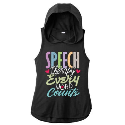 Cute Speech Therapy Great Gift Every Word Counts Therapist Cute Gift Ladies PosiCharge Tri-Blend Wicking Draft Hoodie Tank