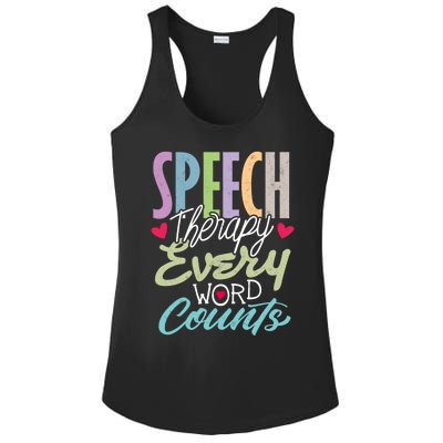 Cute Speech Therapy Great Gift Every Word Counts Therapist Cute Gift Ladies PosiCharge Competitor Racerback Tank