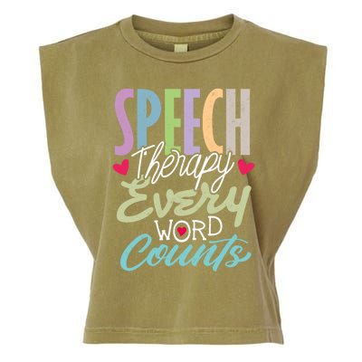 Cute Speech Therapy Great Gift Every Word Counts Therapist Cute Gift Garment-Dyed Women's Muscle Tee