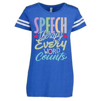 Cute Speech Therapy Great Gift Every Word Counts Therapist Cute Gift Enza Ladies Jersey Football T-Shirt