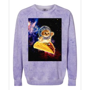 Crazy Space Taco Cat Funny V2 Colorblast Crewneck Sweatshirt