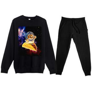 Crazy Space Taco Cat Funny V2 Premium Crewneck Sweatsuit Set