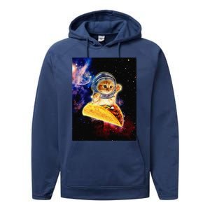 Crazy Space Taco Cat Funny V2 Performance Fleece Hoodie