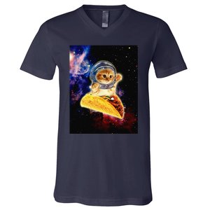 Crazy Space Taco Cat Funny V2 V-Neck T-Shirt