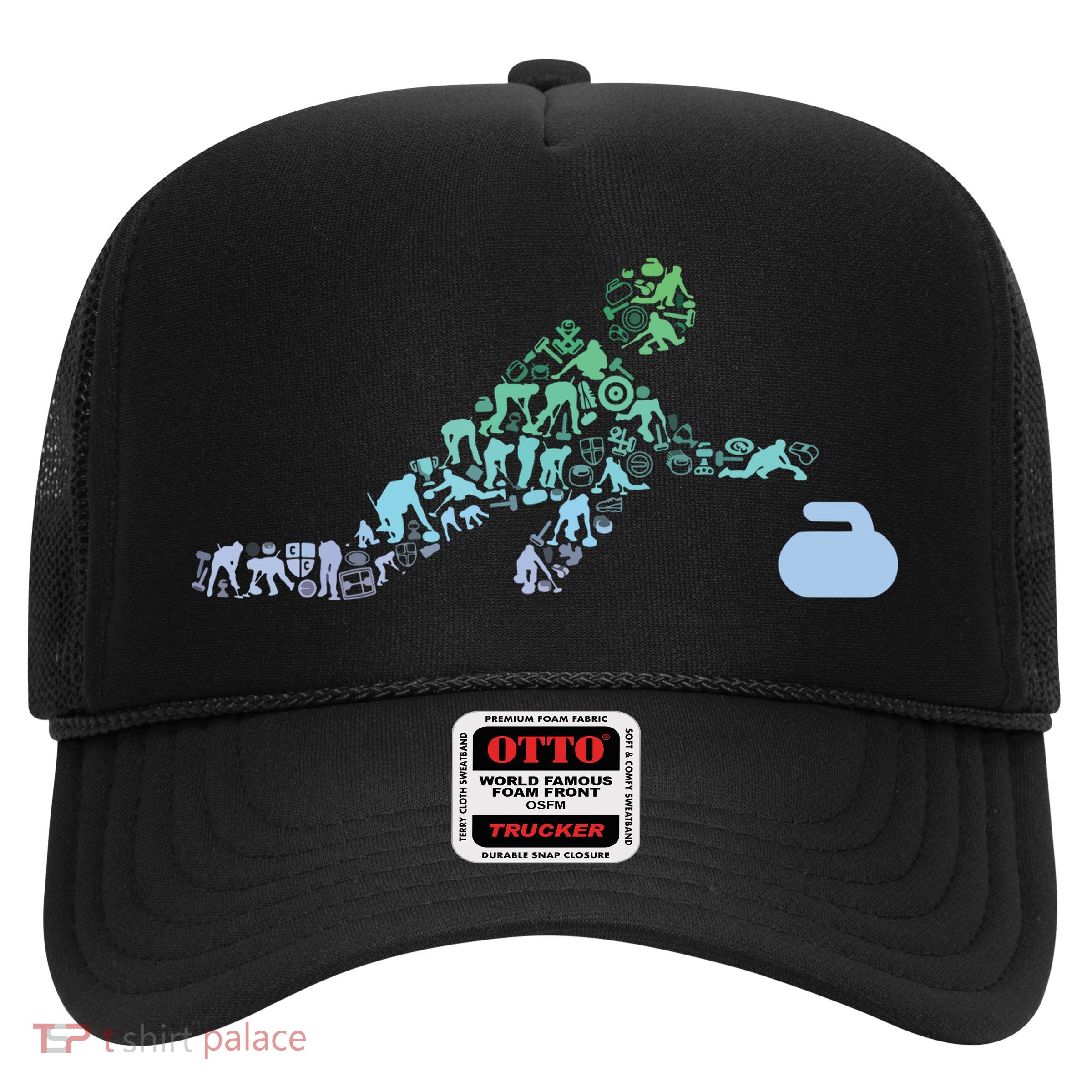Curling Stone T For Curler Curling Player Boy Curling Trucker Hat