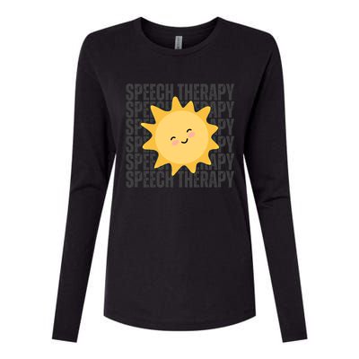 Cute Speech Therapy Slp Therapist Smiling Sun Gift Womens Cotton Relaxed Long Sleeve T-Shirt