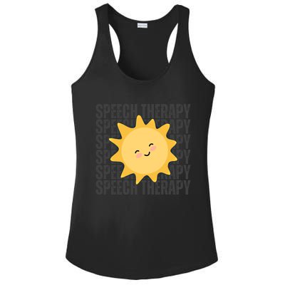 Cute Speech Therapy Slp Therapist Smiling Sun Gift Ladies PosiCharge Competitor Racerback Tank