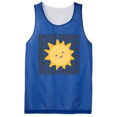 Cute Speech Therapy Slp Therapist Smiling Sun Gift Mesh Reversible Basketball Jersey Tank