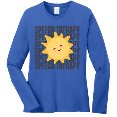 Cute Speech Therapy Slp Therapist Smiling Sun Gift Ladies Long Sleeve Shirt