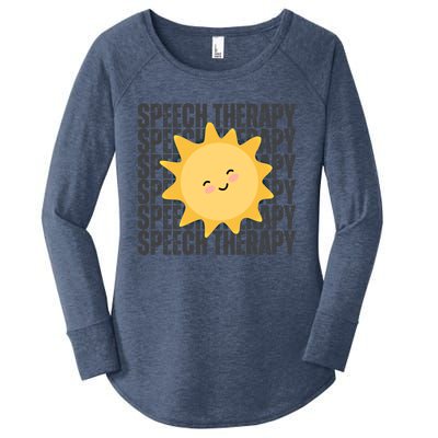 Cute Speech Therapy Slp Therapist Smiling Sun Gift Women's Perfect Tri Tunic Long Sleeve Shirt