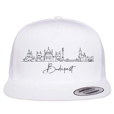 City Skyline Travel Souvenir Tourist Budapest Hungary Flat Bill Trucker Hat