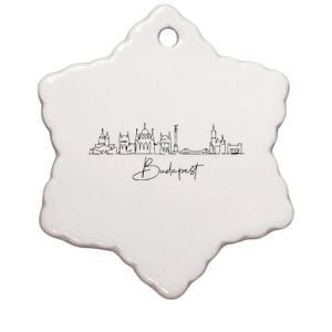 City Skyline Travel Souvenir Tourist Budapest Hungary Ceramic Star Ornament