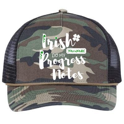 Cute Speech Therapy St Patrick's Day Therapist Shamrock Slp Gift Retro Rope Trucker Hat Cap