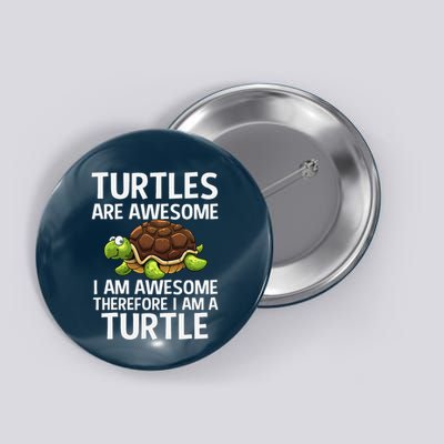Cool Sea Turtle Design Tortoise Turtle Lover Button