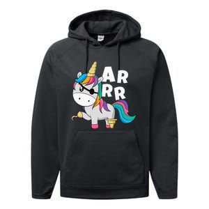 Caribbean Sea Thief Freebooter Unicorn Pirate Performance Fleece Hoodie