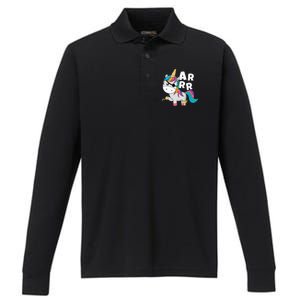 Caribbean Sea Thief Freebooter Unicorn Pirate Performance Long Sleeve Polo