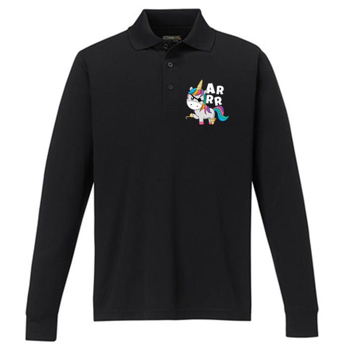 Caribbean Sea Thief Freebooter Unicorn Pirate Performance Long Sleeve Polo