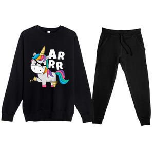 Caribbean Sea Thief Freebooter Unicorn Pirate Premium Crewneck Sweatsuit Set