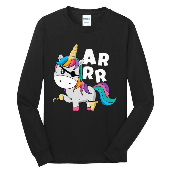 Caribbean Sea Thief Freebooter Unicorn Pirate Tall Long Sleeve T-Shirt