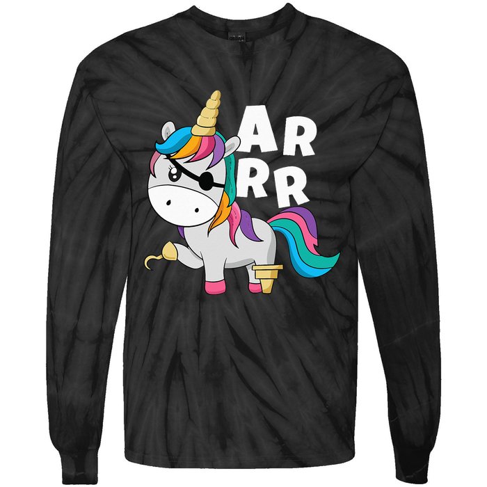 Caribbean Sea Thief Freebooter Unicorn Pirate Tie-Dye Long Sleeve Shirt