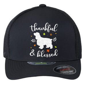 Cocker Spaniel Thanksgiving Dog Thankful Blessed Mom Gift Flexfit Unipanel Trucker Cap