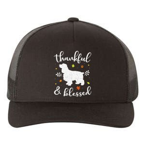 Cocker Spaniel Thanksgiving Dog Thankful Blessed Mom Gift Yupoong Adult 5-Panel Trucker Hat