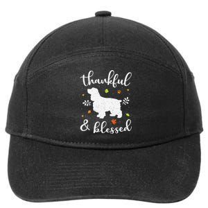 Cocker Spaniel Thanksgiving Dog Thankful Blessed Mom Gift 7-Panel Snapback Hat