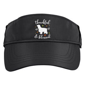 Cocker Spaniel Thanksgiving Dog Thankful Blessed Mom Gift Adult Drive Performance Visor