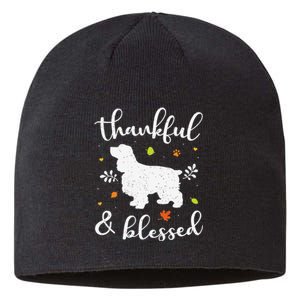 Cocker Spaniel Thanksgiving Dog Thankful Blessed Mom Gift Sustainable Beanie