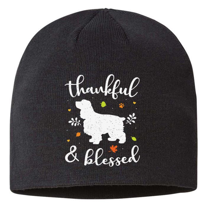 Cocker Spaniel Thanksgiving Dog Thankful Blessed Mom Gift Sustainable Beanie