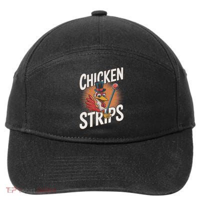 Chicken Strips Top Hat Funny Chicken Pun 7-Panel Snapback Hat
