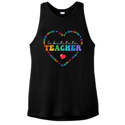 Cute Substitute Teacher Appreciati To School Gift Ladies PosiCharge Tri-Blend Wicking Tank